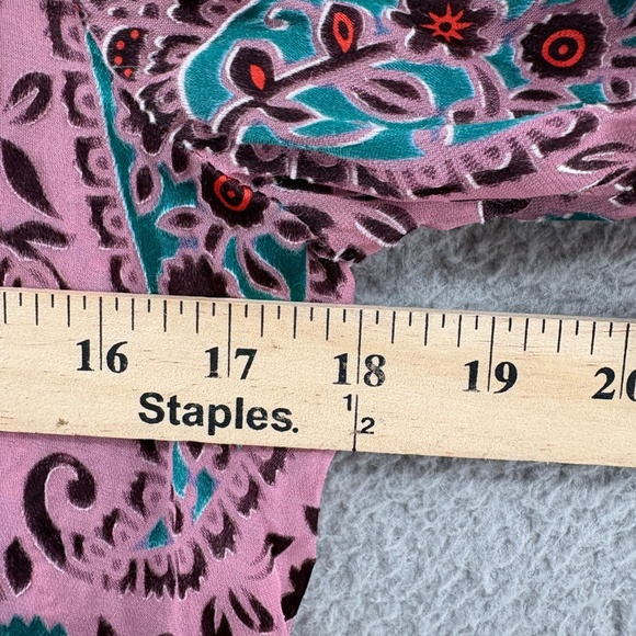 Floreat Anthropologie Silk Velvet Burnout Paisley Babydoll Top Small Boho - Picture 5 of 14